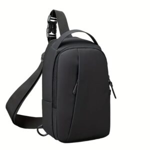 waterproof polyester slim unisex crossbody sling bag chest backpack men's shoulder bag, leisure travel handbag, hard shell anti theft chest bag