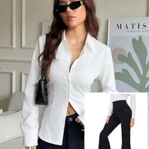 aahwan women polyester modern fit solid front button long sleeve casual shirt